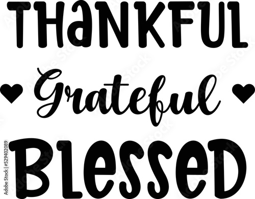 thankful grateful blessed lettering illustration