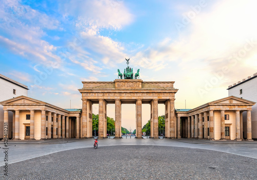 Beautiful Brandenburg Gate or Brandenburger Tor at sunrise, Berlin, Germany