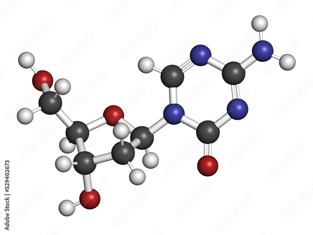 Decibatine drug molecule. 3D rendering. Atoms are represented as spheres with conventional color coding: hydrogen (white), carbon (grey), nitrogen (blue), oxygen (red). Decibatine drug molecule. 3D rendering. Atoms are represented as spheres with conventional color coding: hydrogen (white), carbon (grey), nitrogen (blue), oxygen (red).