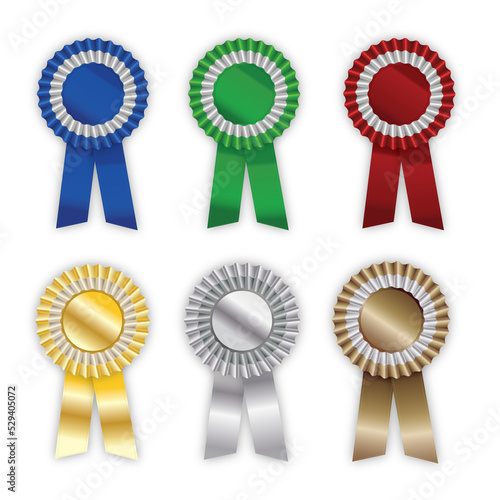 A winner award, badge of success and ribbon medal for a certificate or prize on a png, transparent and isolated, mockup background. A reward, logo and winning sign for a competition achievement