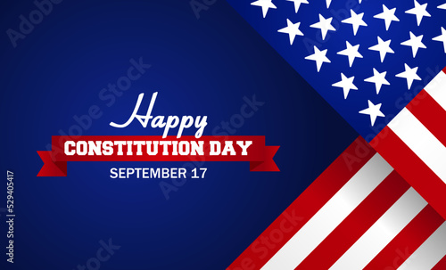 Ilustration flag of the United States and the text Happy Constitution Day. Suitable for Poster, Banners, background and greeting card. 