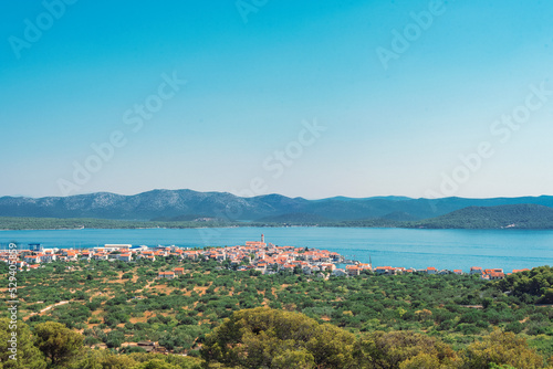 Aerial view of Betina village, Murter island, Croatia