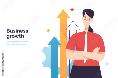 Vector illustration on a subject of business growth, success achievement, financial profit