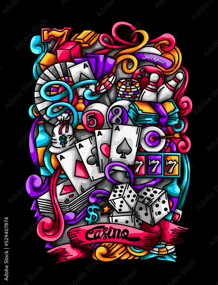 Casino Doodle Vector Illustrations Casino Doodle Vector Illustrations