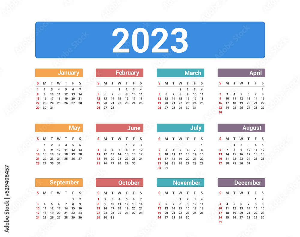 2023 Calendar, week starts on Sunday 2023 Calendar, week starts on Sunday
