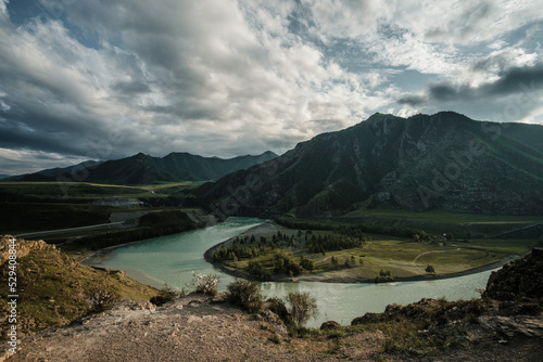 The confluence of the Chuya and Katun rivers in the Altai Mountains