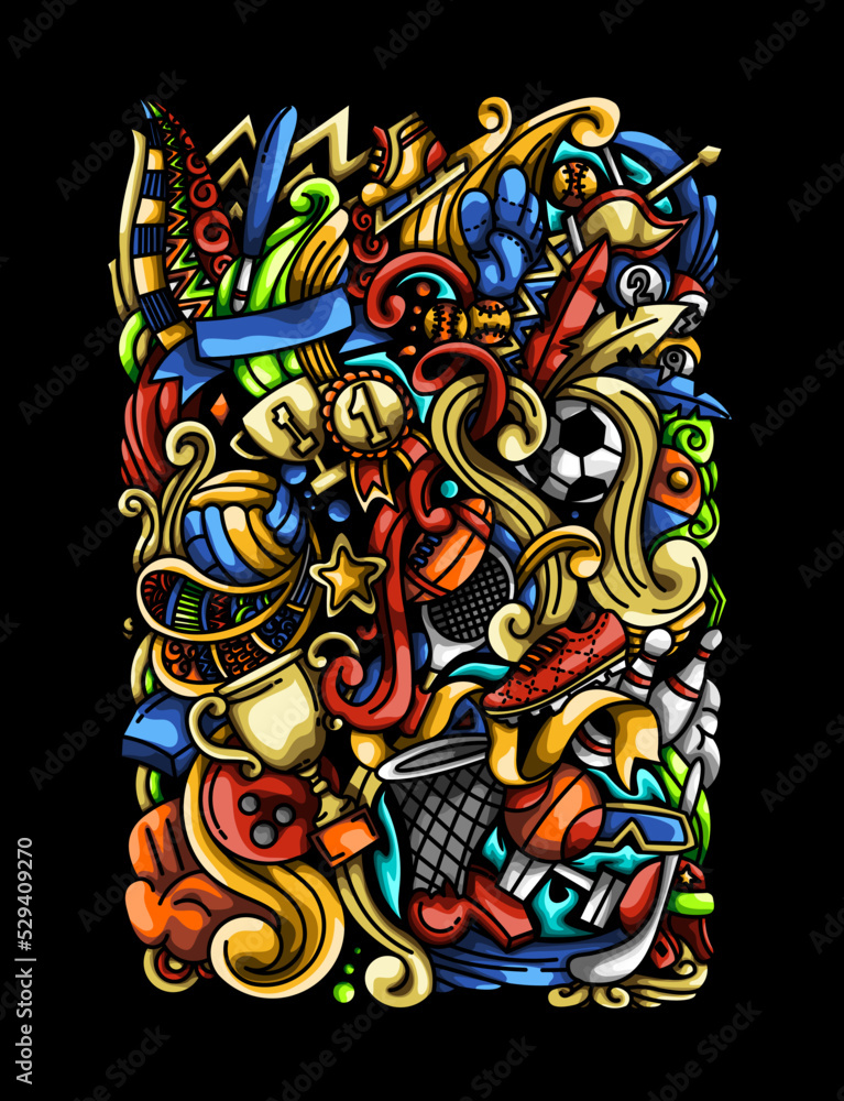 Obraz premium Sport Doodle Vector Illustrations