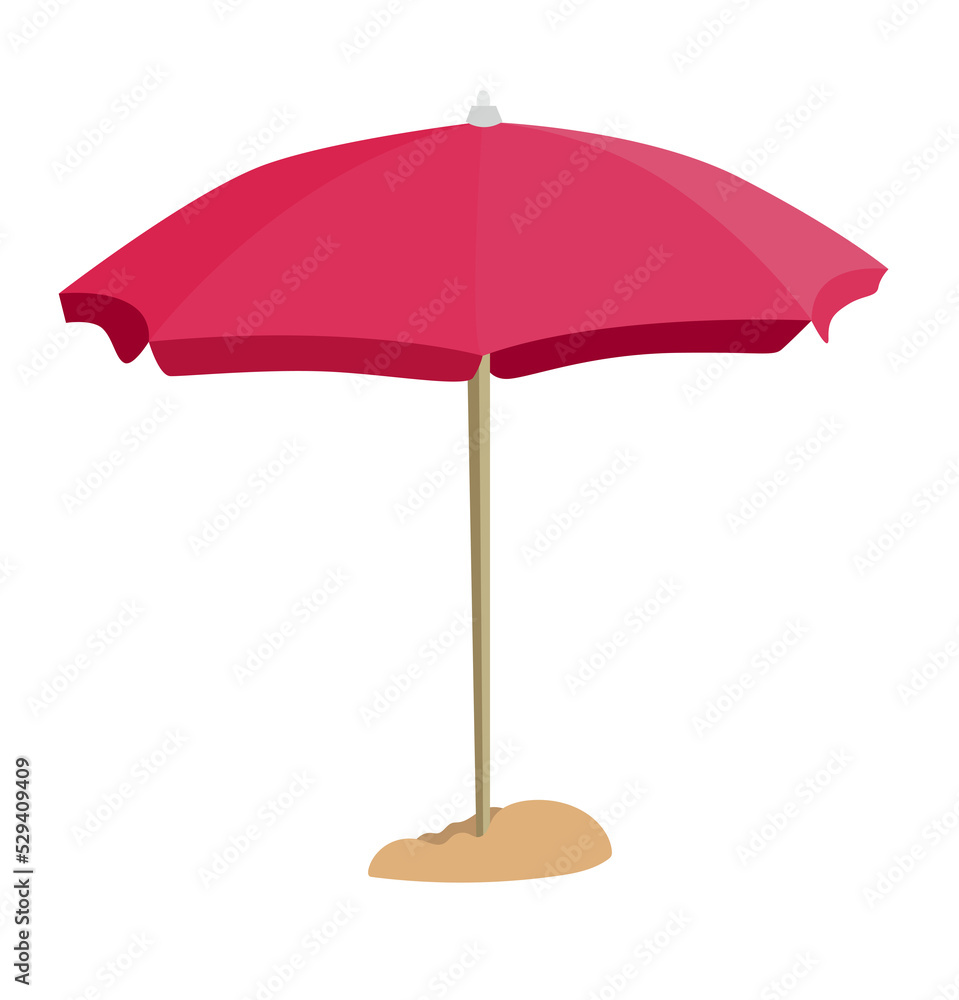 Pink sunshade umbrella flat style Pink sunshade umbrella flat style