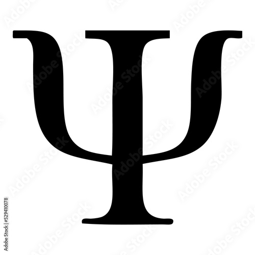 Símbolo psicología. Icono aislado con letra psi del alfabeto griego photo