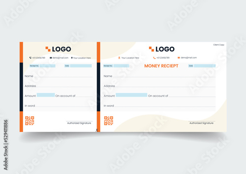  Payment paper slip with text space to add your identity and amounts. vector illustration