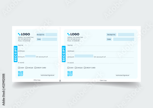  Payment paper slip with text space to add your identity and amounts. vector illustration