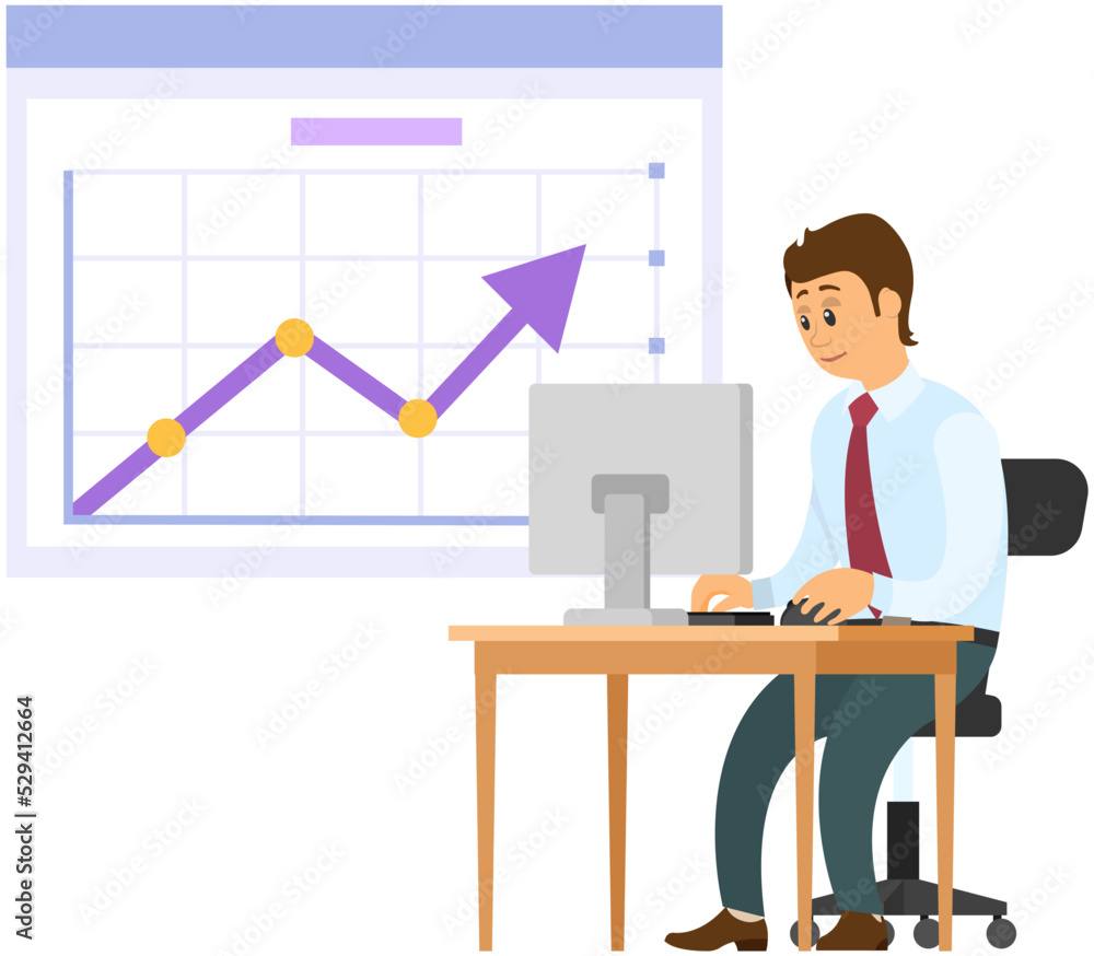 Analytics information and development statistics. Web analysis measure, product testing technology. Man analyses dashboard seo optimization, digital report. Statistical indicators and data on diagram Analytics information and development statistics. Web analysis measure, product testing technology. Man analyses dashboard seo optimization, digital report. Statistical indicators and data on diagram