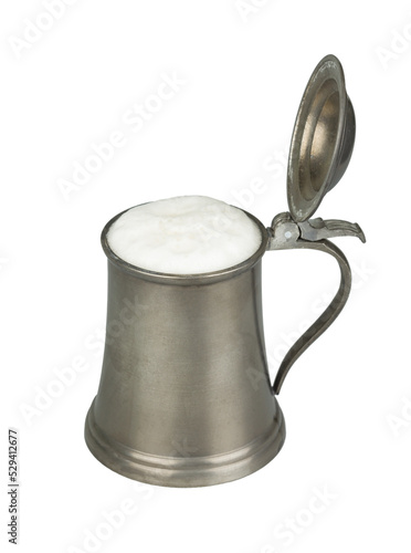 Beer mug with beer and froth head  photo