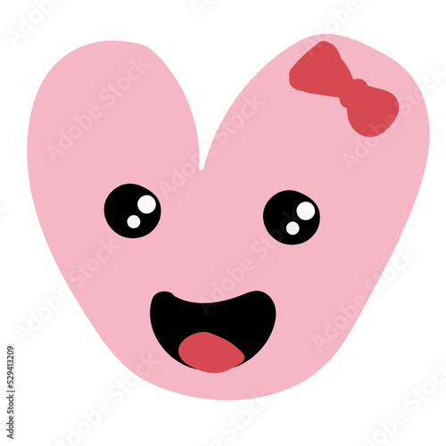 cartoon heart drawing vector illustration