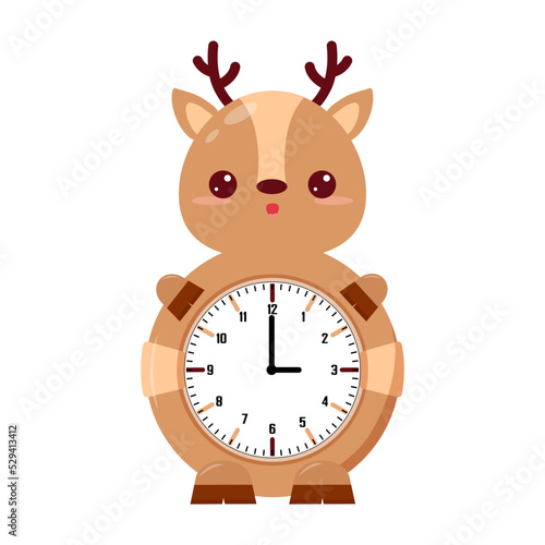 Children's round mechanical watch with a deer. Children's time. watches kids. clock for kids