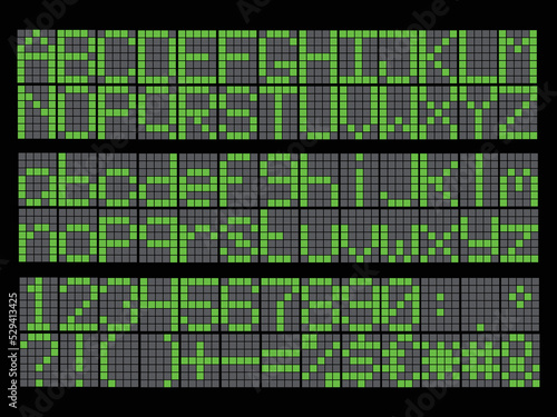 Letter LED green light alphabet element design