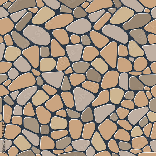 Stone seamless texture. Masonry graphic texture. Mosaic tracery texture. Quality design background. Vector illustration