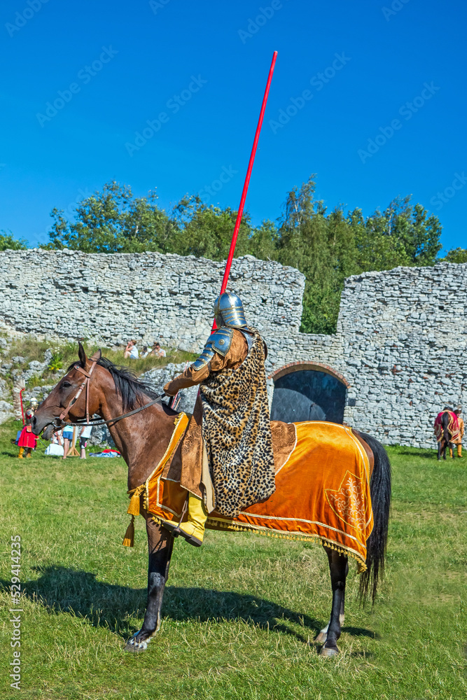 Knight in armor of hussar legion in Ogrodzieniec Castle Stock Photo Adobe Stock