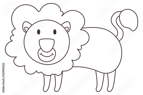 Vector cartoon Lion. African animal. funny kind lion. Funny cute charater. Adorable little african animal for kids wear, nursery, poster, invitation. doodle coloring book