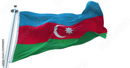 Azerbaijan flag on transparent background 4k