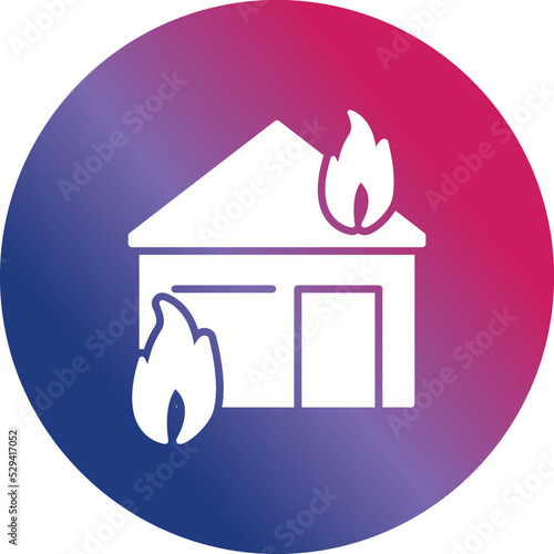 Unique Fire Consuming House Vector Icon