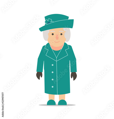 Vector Illustration of senior woman dressed in smart clothes and a hat photo