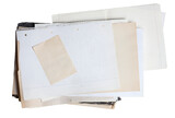 Sheet of square paper on pile of aged papers