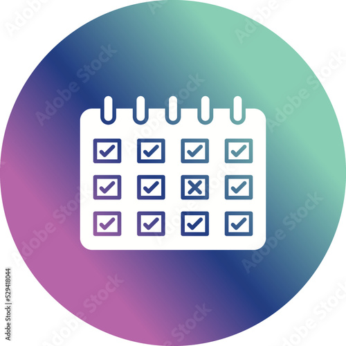 Marked Calendar Vector Icon