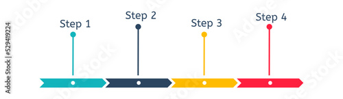 Infographic elements. Diagram progress bar. Flat vector process timeline set.