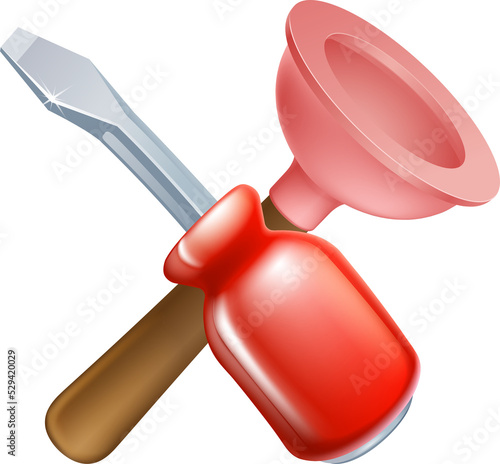 Crossed plunger and screwdr...