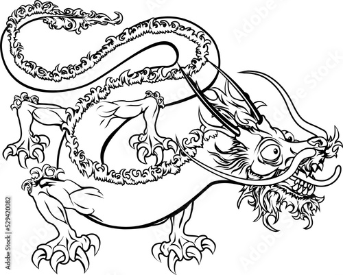 Stylised dragon illustration