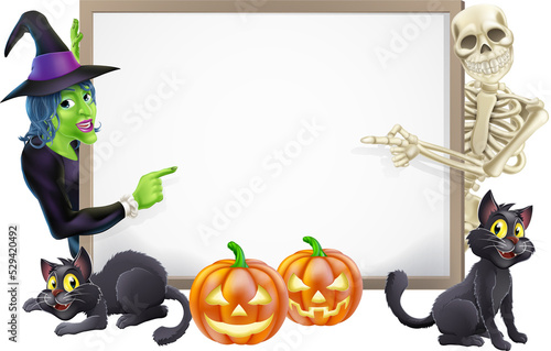 Halloween Sign with Skeleto...