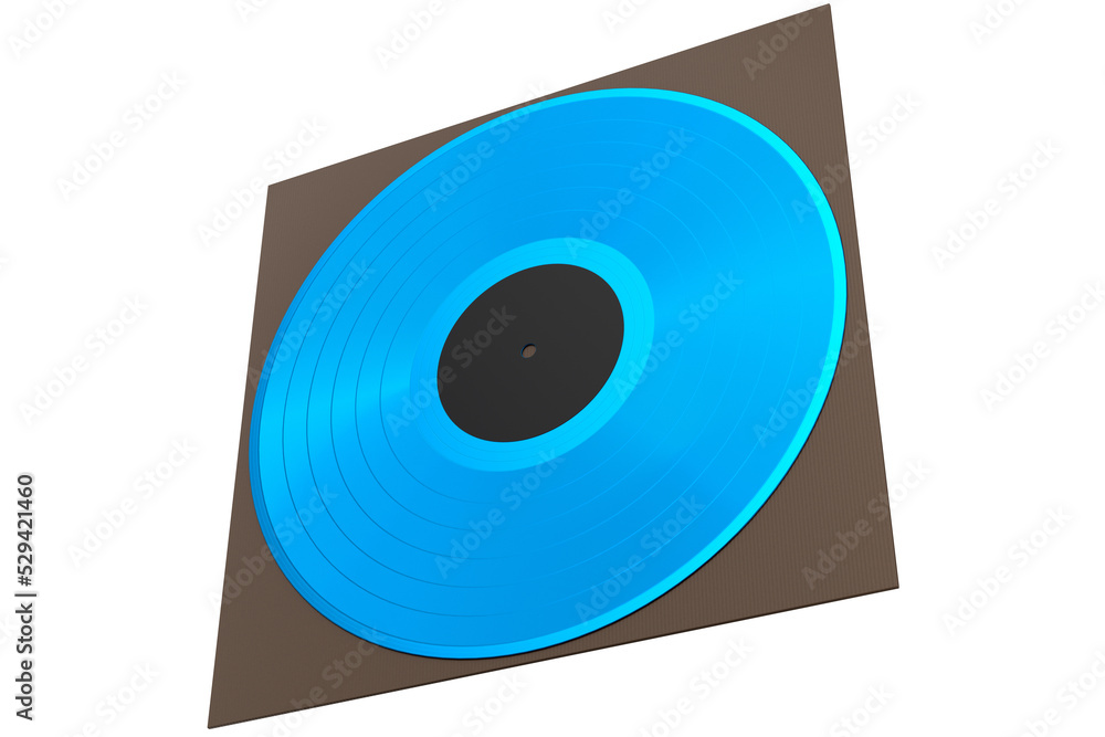 Black vinyl LP record with cover isolated on white background. Black vinyl LP record with cover isolated on white background.
