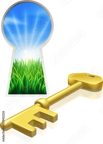 Key to happiness concept