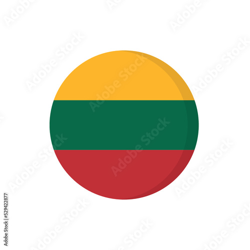 Free Download Flat icon flag of Lithuania in circle symbol isolated on white background. Vector illustration. - GFXLoad