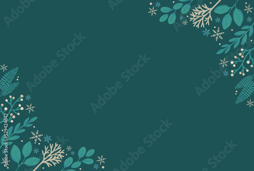 クリスマスの植物フレーム素材