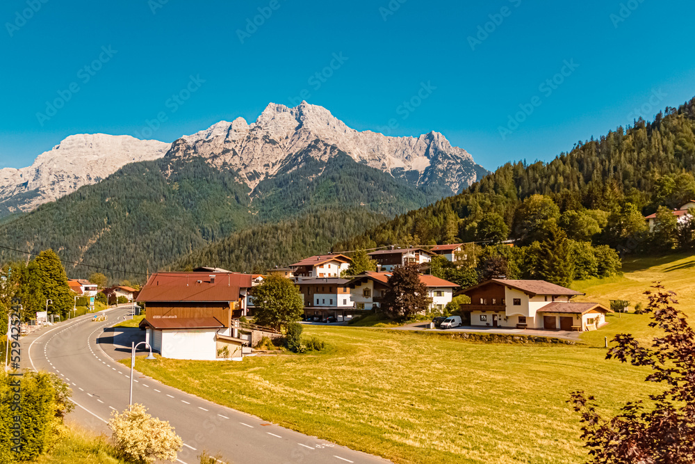 Beautiful alpine summer view near Waidring, Tyrol, Austria