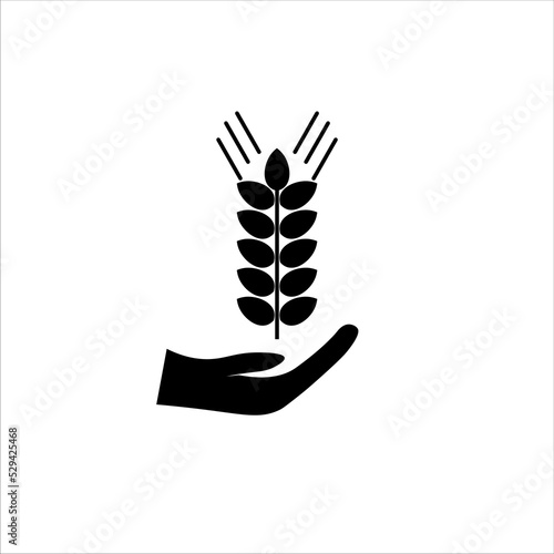 grain on hand vector illustration