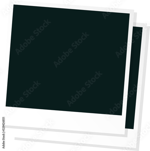 Stack of Empty Blank Polaroid Pictures Frame Template PNG