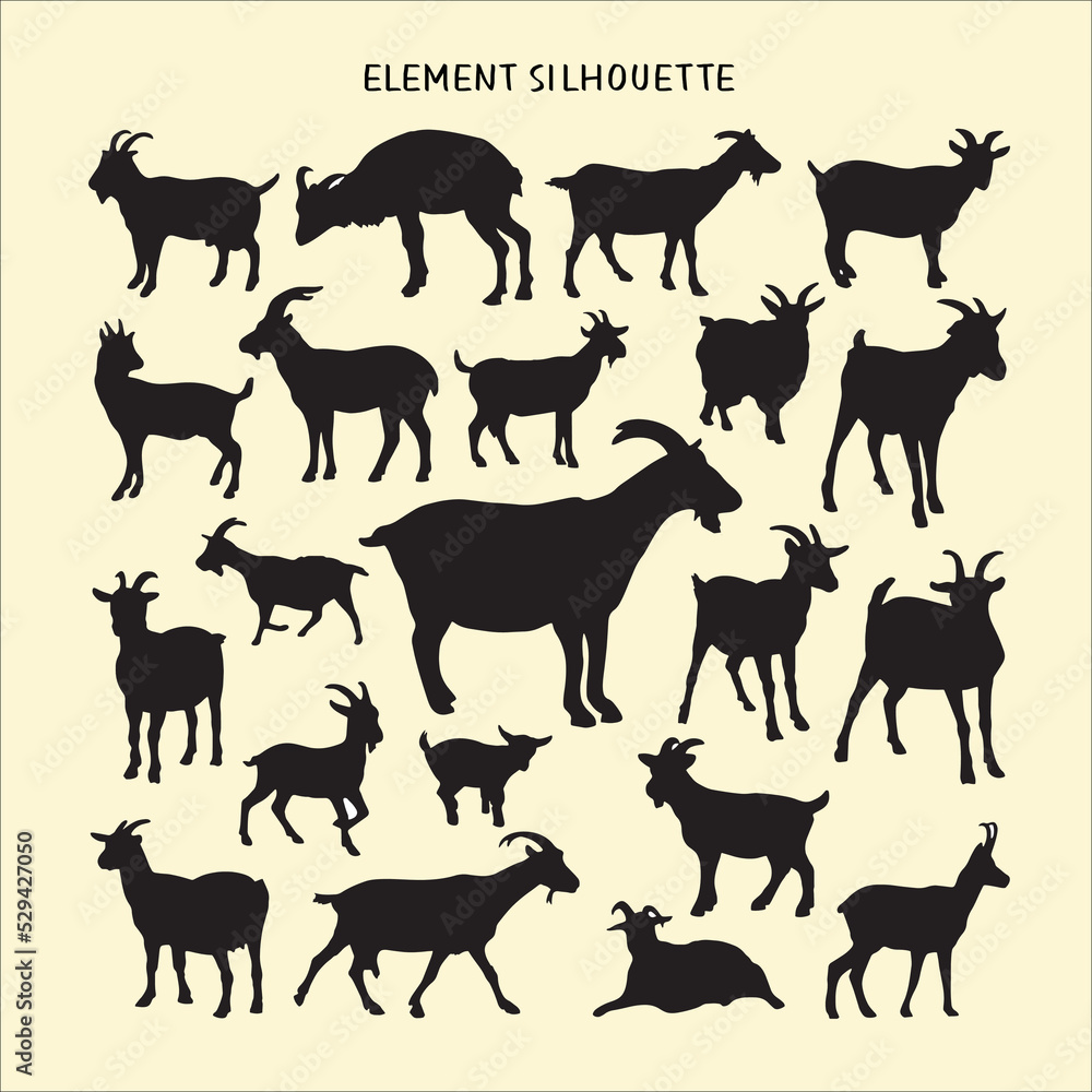 vector silhouette goat element vector silhouette goat element