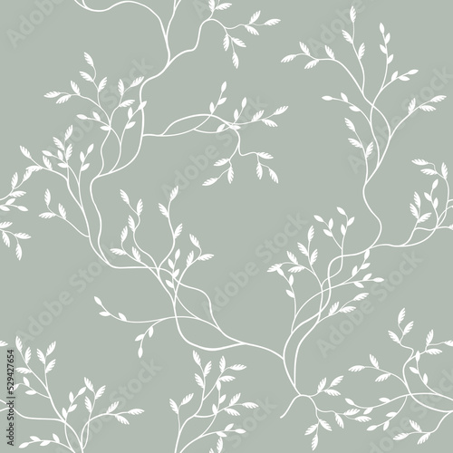 seamless pattern of branches and leaves