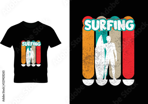 Summer Surfing adventure  typography T-shirt Design  (ID: 529428263)