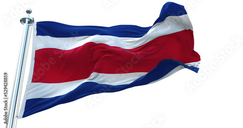 Costa Rica flag on transparent background 4k photo