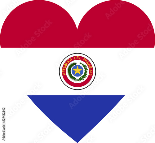 Free Download Paraguay flag in the shape of a heart. - GFXLoad