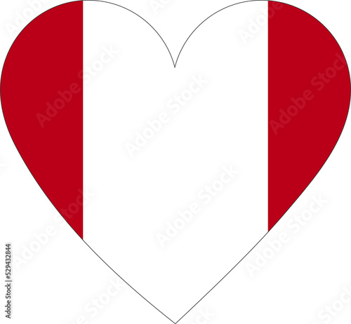 Free Download Peru flag in the shape of a heart. - GFXLoad