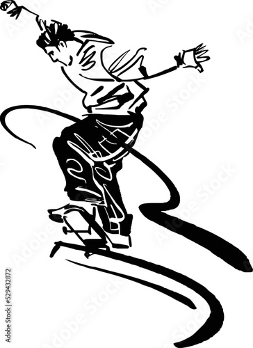 vector illustration of the skater on a skateboard