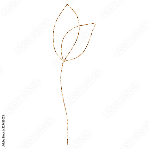 Doodle simple glitter flower. Illustration clipart PNG. Transparent background