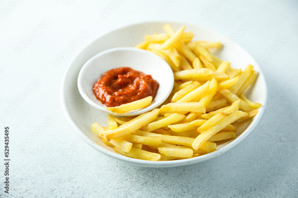 French fries with roasted pepper dip French fries with roasted pepper dip