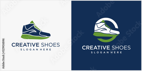 Shoes, Sneaker, boots Shoes Store Logo, Men's shoes vector sports style shoes Logo Template Design