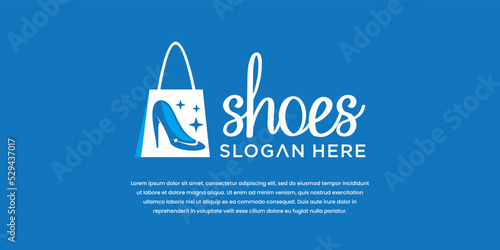 Women's shoes vector logo design work shoes shopping mall luxury shoes